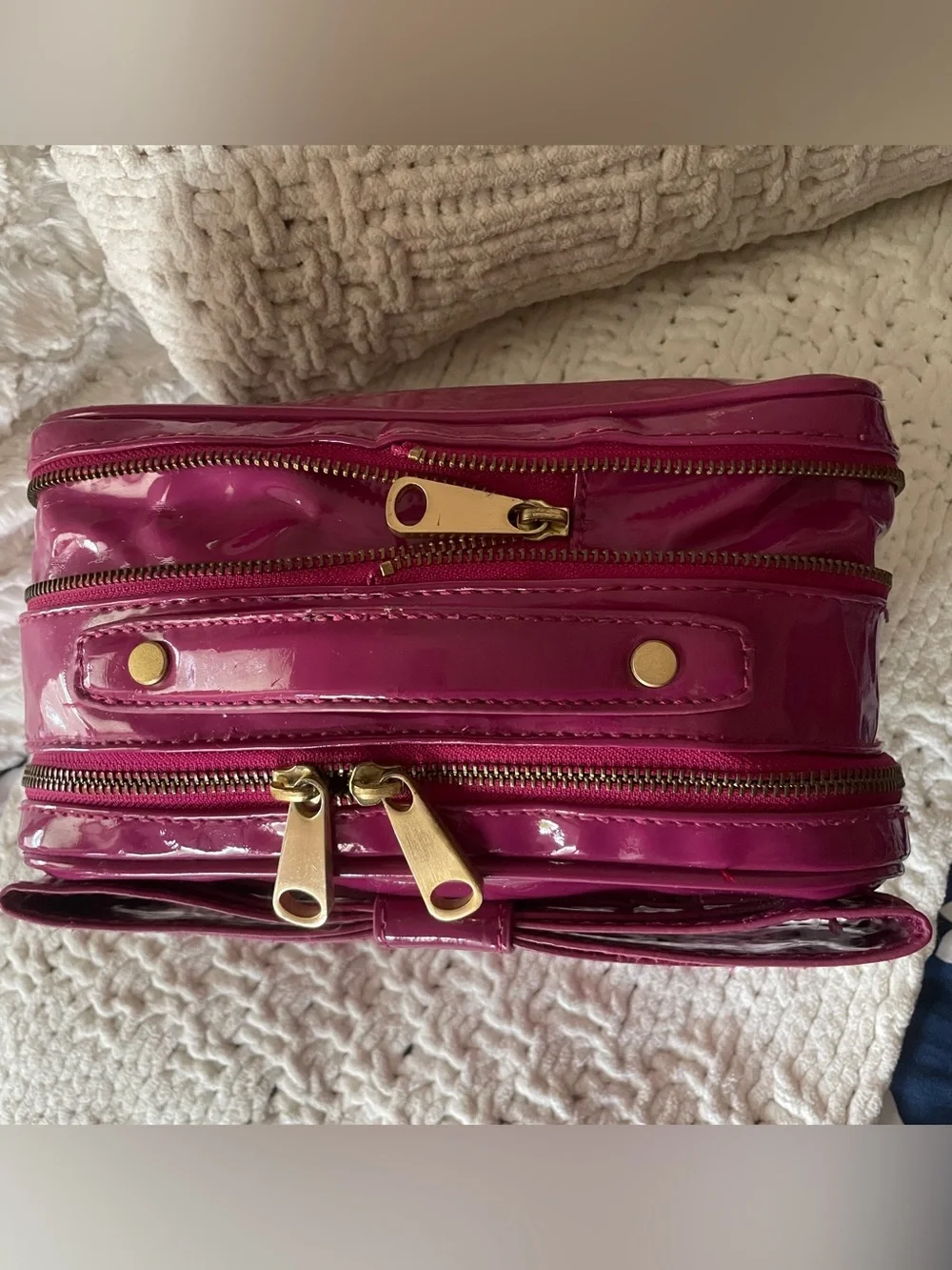 ZAC Zac Posen Patent Cosmetic Case / Makeup Bag – Fuchsia